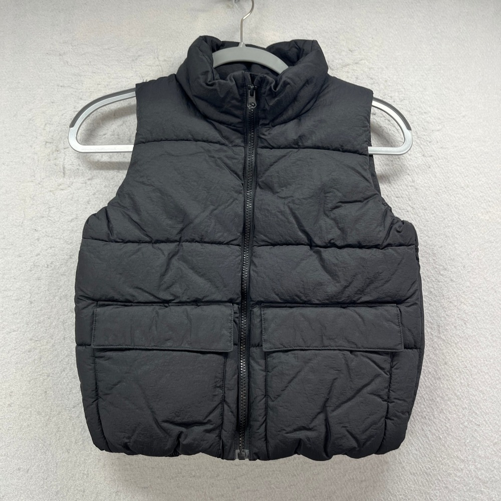 H&M Puffer Vest Kids‎ 6X/7 Black Padded Full Zip Casual Winter Outdoor Layer